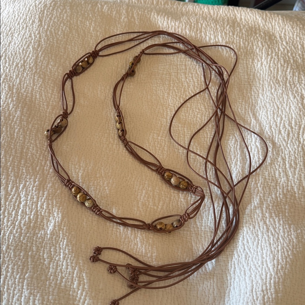 Brown Multi-Strand Beaded Women’s Belt